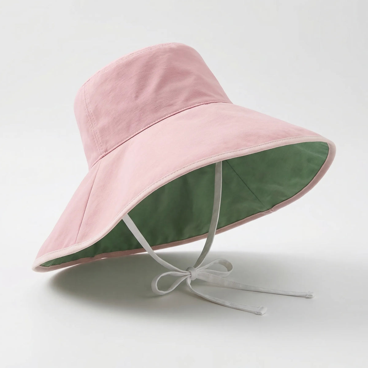 Foldable Wide Brim Sun Hat with Chin Strap