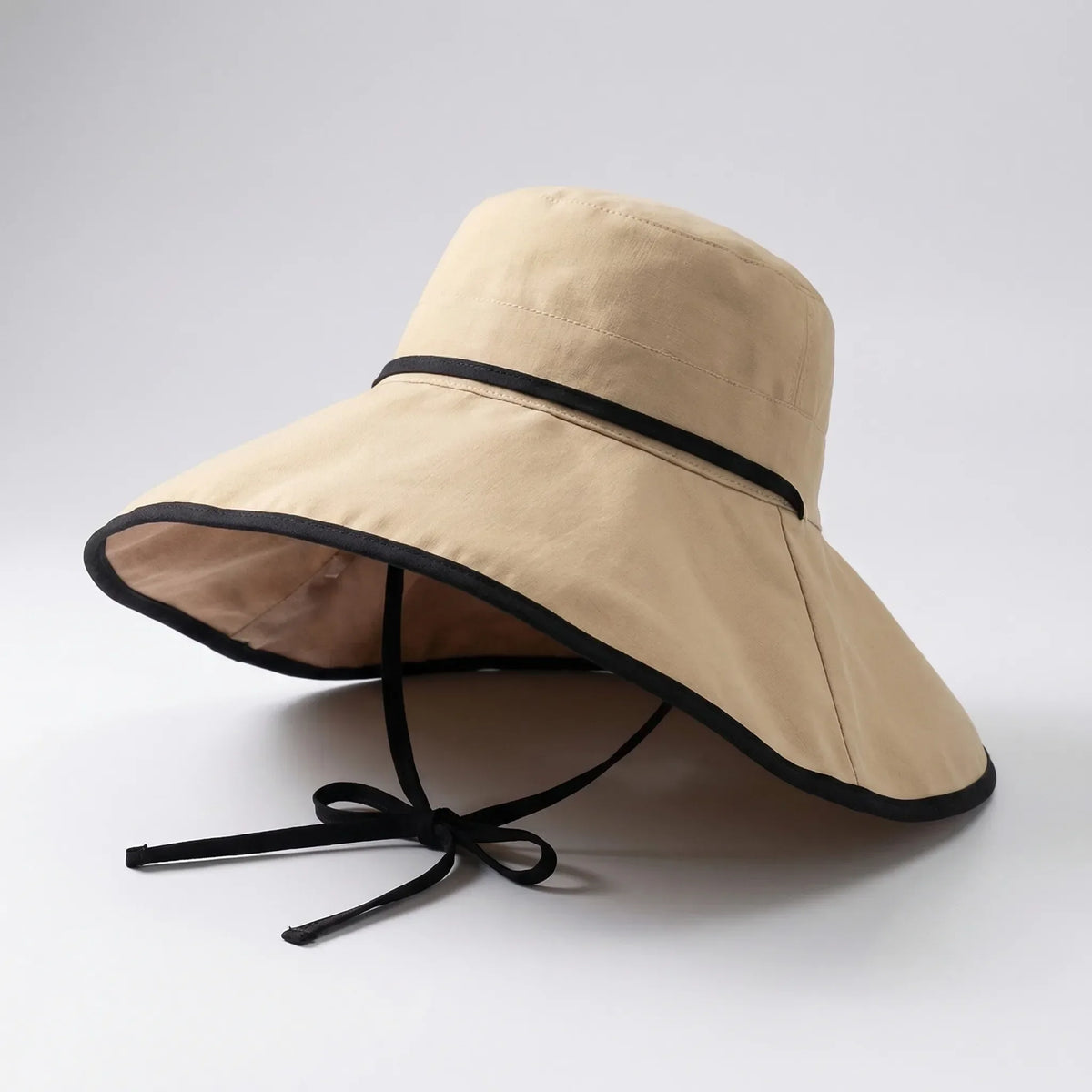 Foldable Wide Brim Sun Hat with Chin Strap