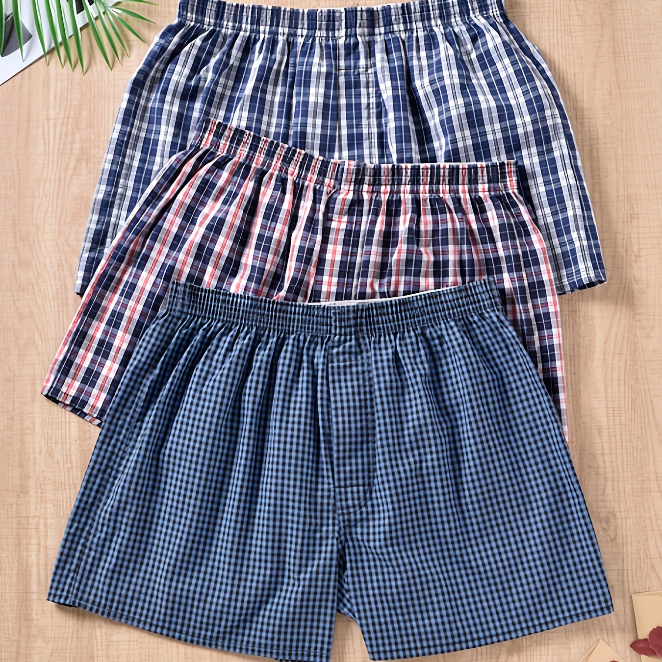 Men’s Cotton Boxers 3-Pack – Breathable Loose Fit