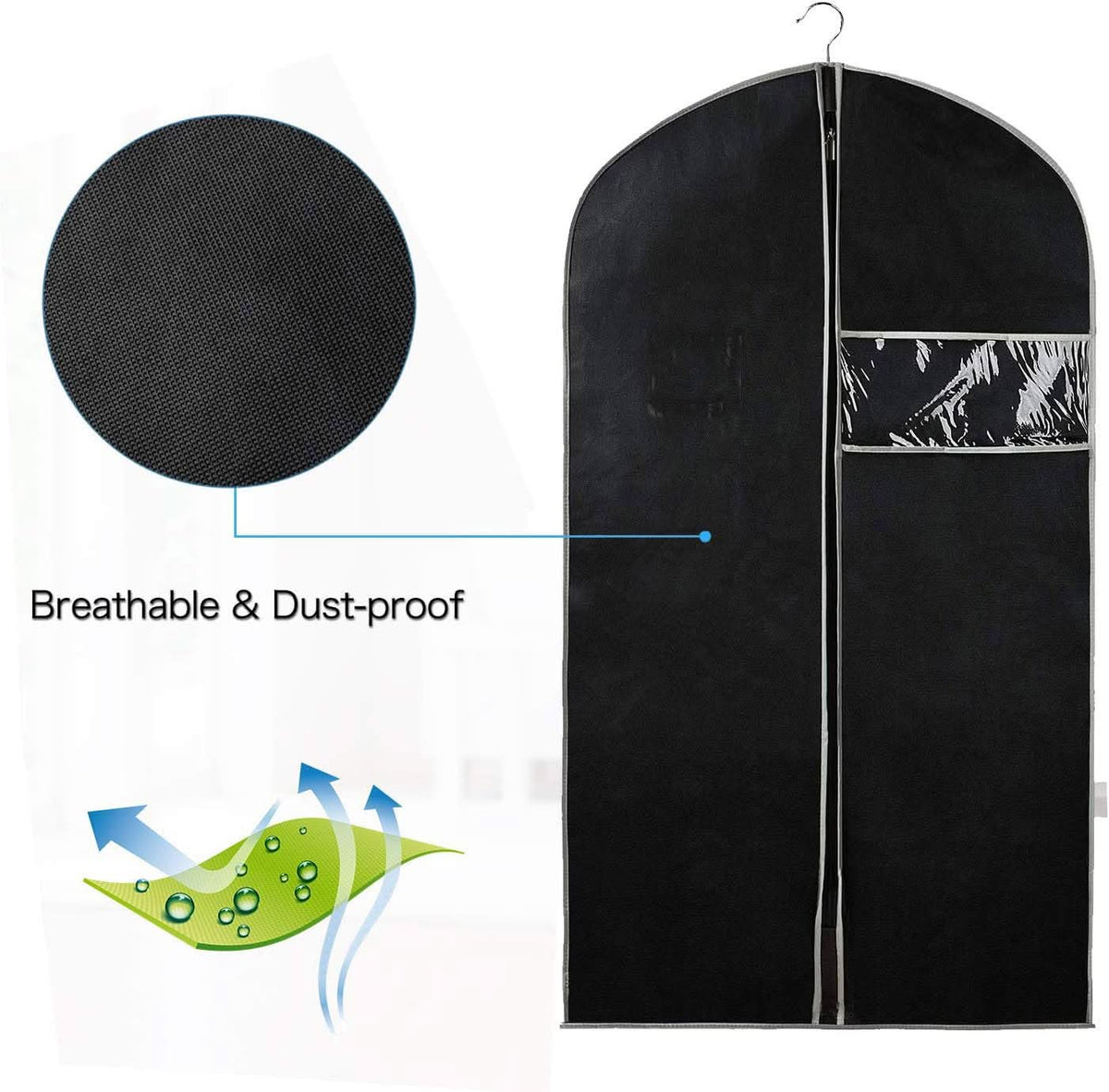 10-Pack Garment Storage Covers – Clear Viewing Window