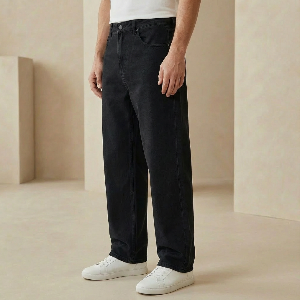 Men's Straight Leg Denim Jeans – Classic Regular Fit Cotton Denim