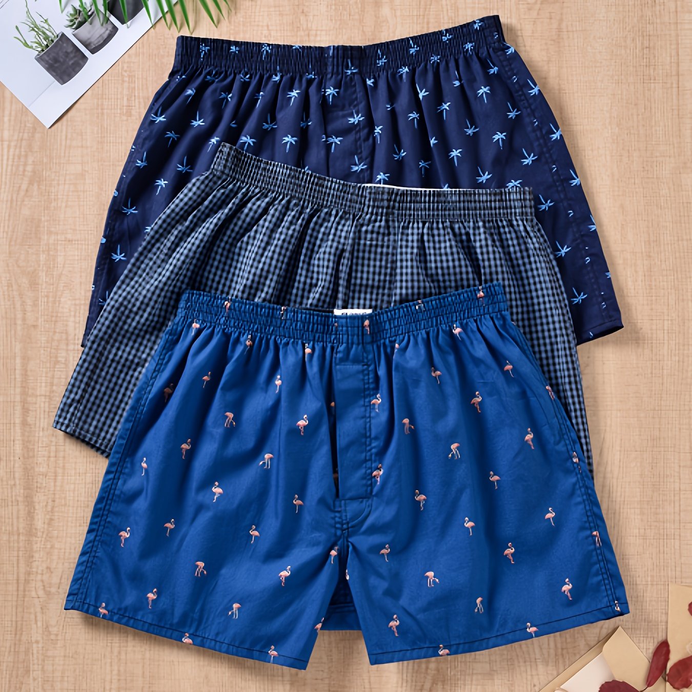 Men’s Cotton Boxers 3-Pack – Breathable Loose Fit