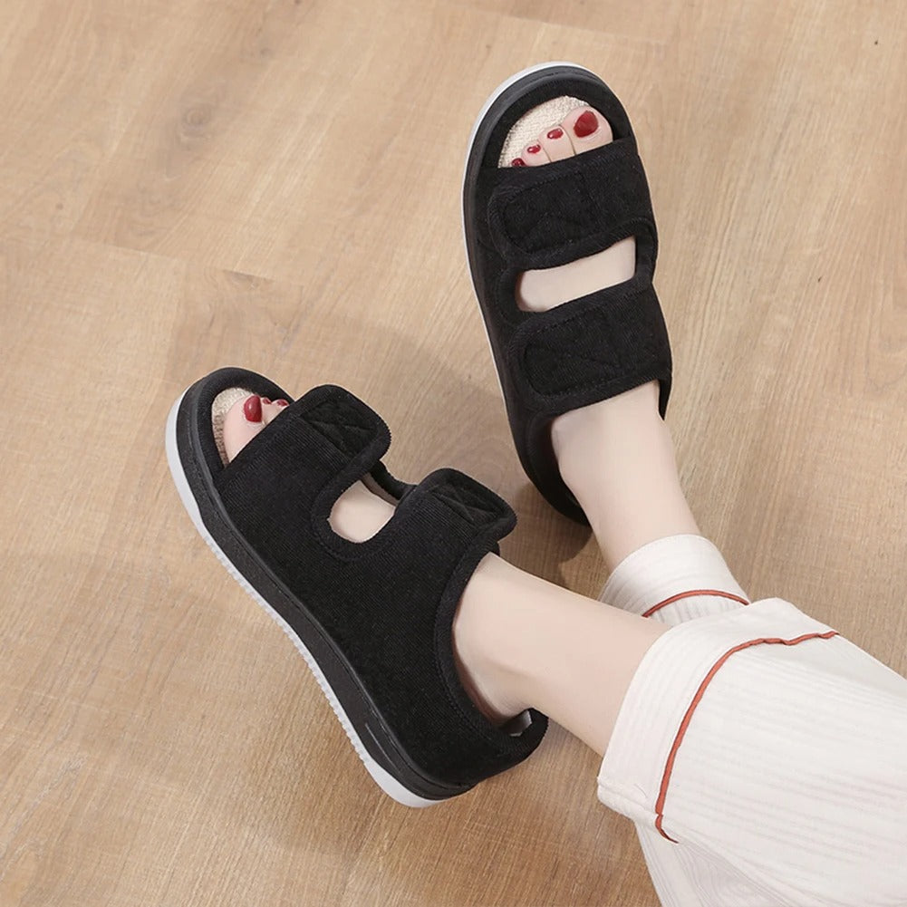 Adjustable Wide-Fit Comfort Sandals for Swollen Feet