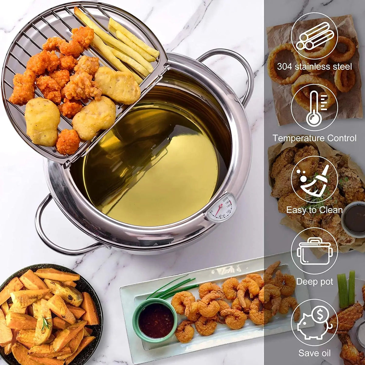 Deep Fryer Pot – Home Cooking Frying Pan