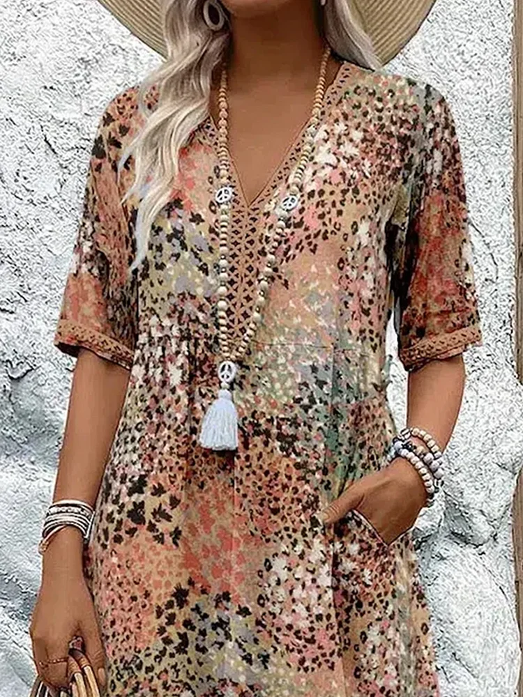 Women’s Vibrant Pattern Midi Dress