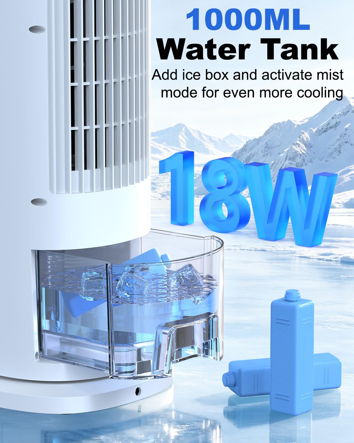 Portable 4-in-1 Evaporative Room Cooler – Silent Air Circulator Humidifier with Remote Control