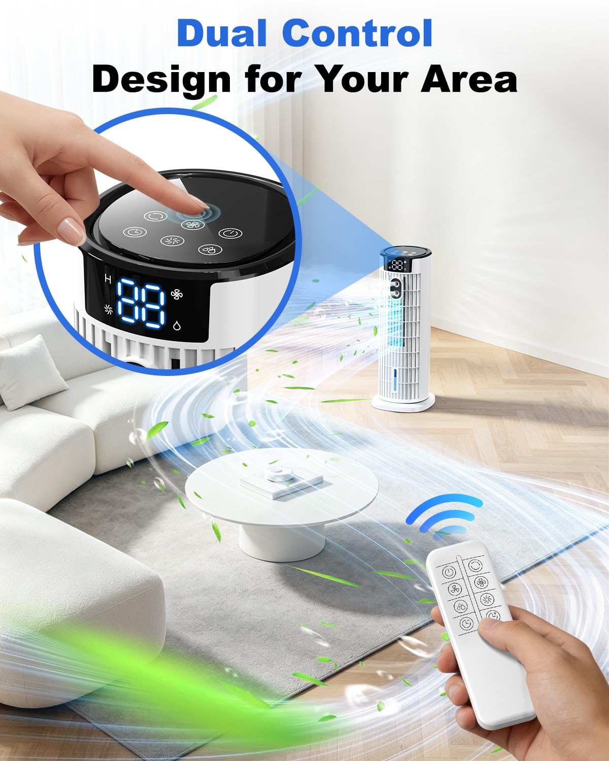 Portable 4-in-1 Evaporative Room Cooler – Silent Air Circulator Humidifier with Remote Control