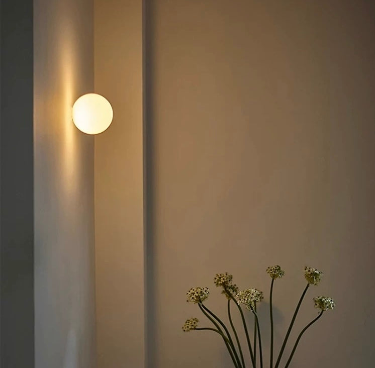 Modern Glass Globe LED Wall Light