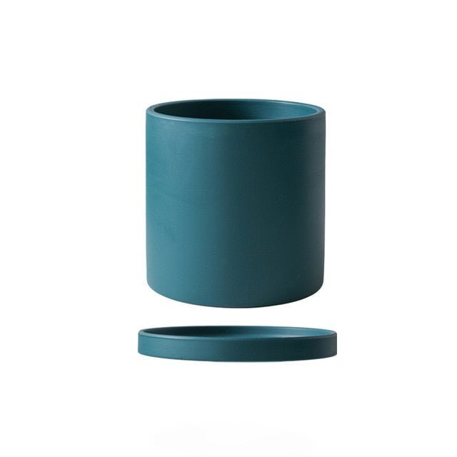 Ceramic Plant Pot with Saucer and Drainage Hole