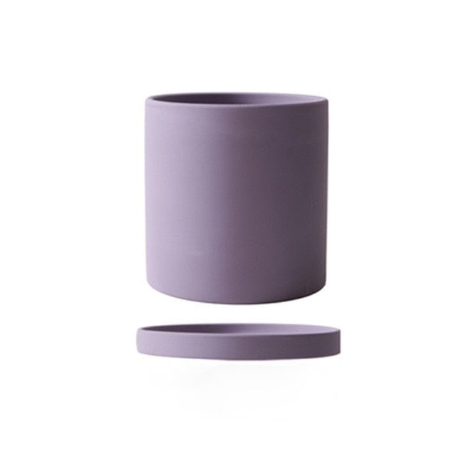 Ceramic Plant Pot with Saucer and Drainage Hole