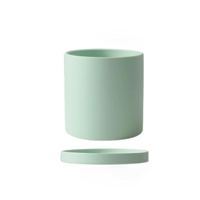 Ceramic Plant Pot with Saucer and Drainage Hole