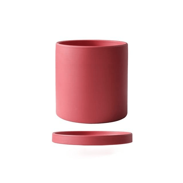 Ceramic Plant Pot with Saucer and Drainage Hole