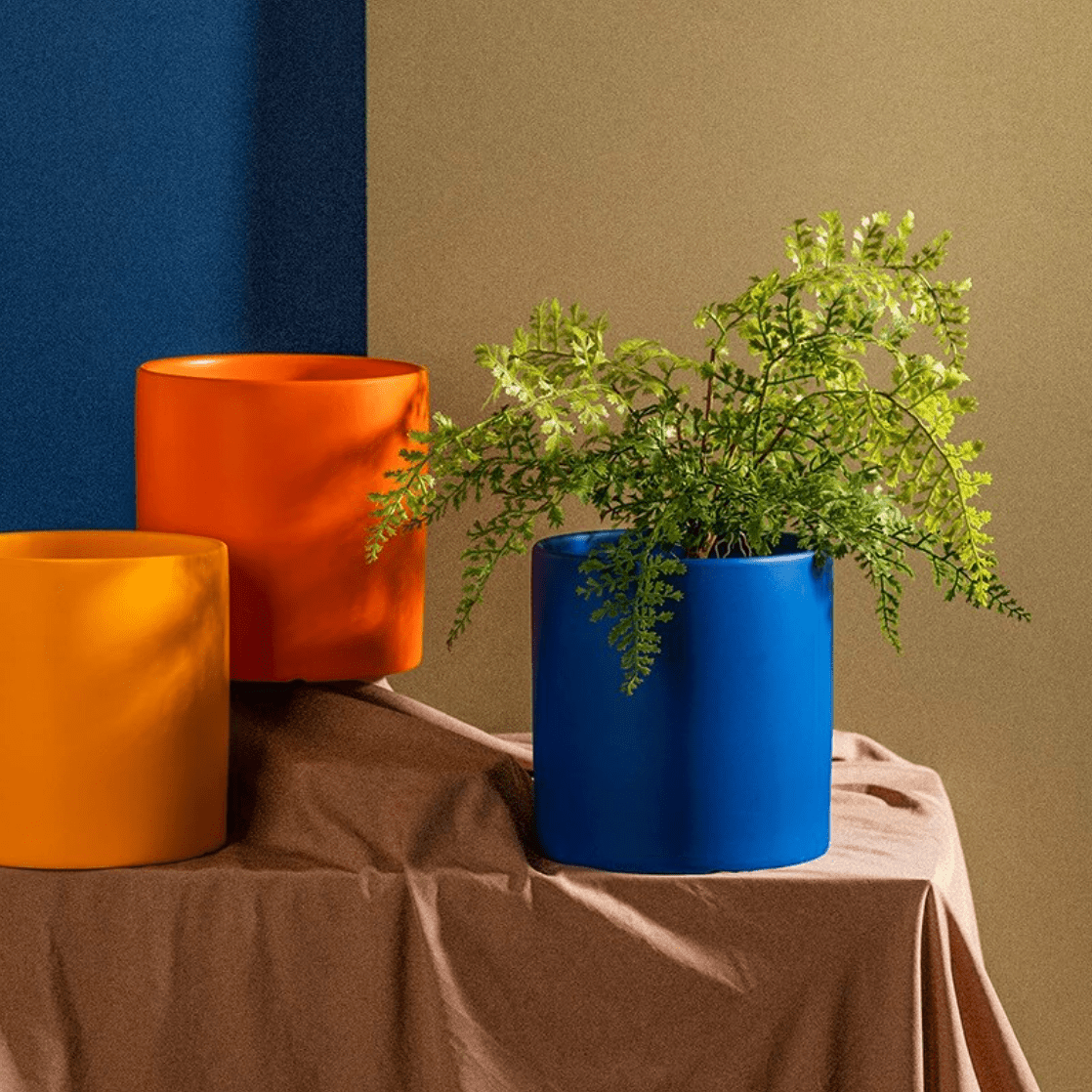 Ceramic Plant Pot with Saucer and Drainage Hole