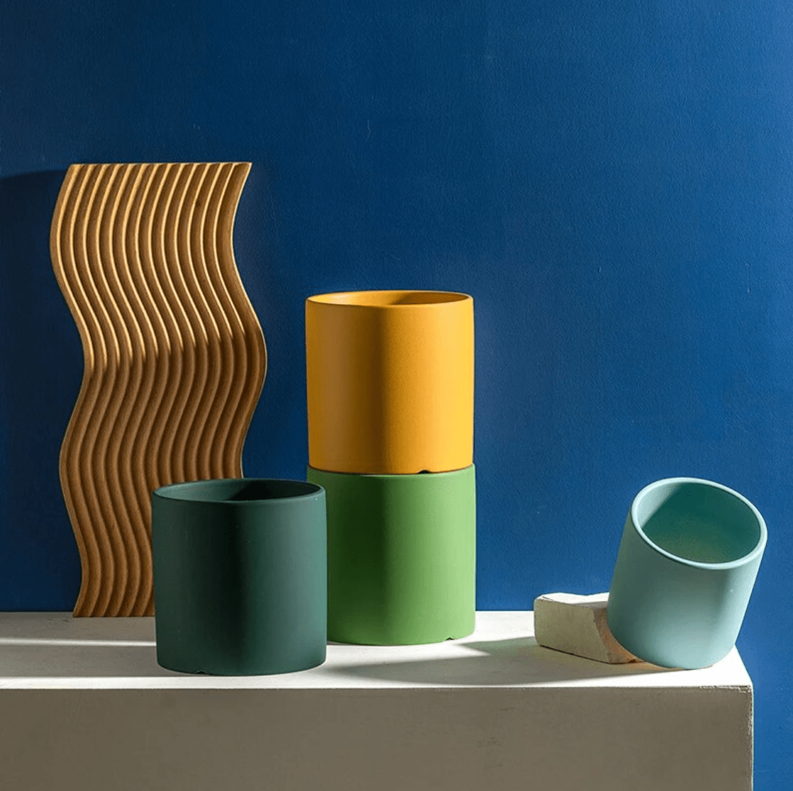 Ceramic Plant Pot with Saucer and Drainage Hole
