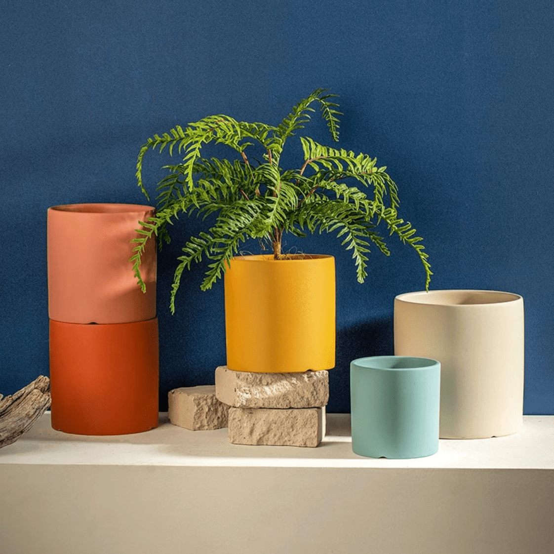 Ceramic Plant Pot with Saucer and Drainage Hole