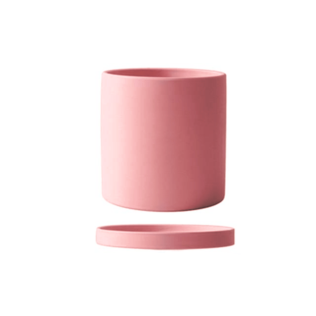 Ceramic Plant Pot with Saucer and Drainage Hole