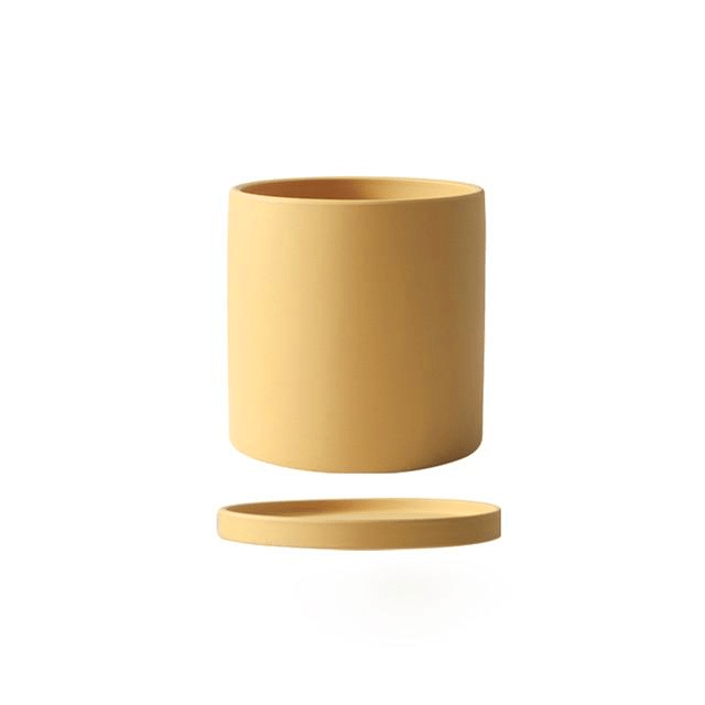 Ceramic Plant Pot with Saucer and Drainage Hole