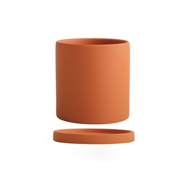 Ceramic Plant Pot with Saucer and Drainage Hole