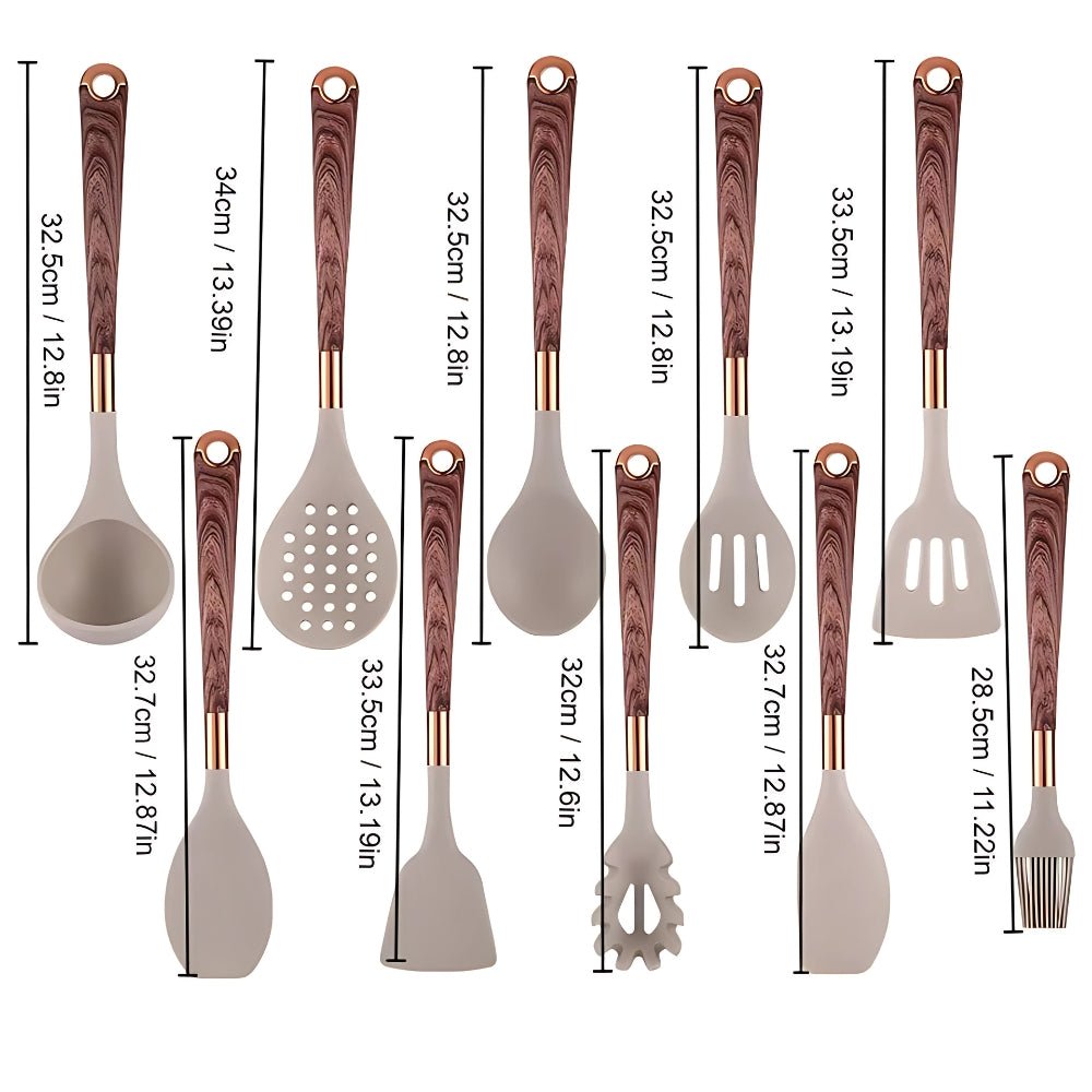 Ten-Piece Silicone Kitchen Utensil Set