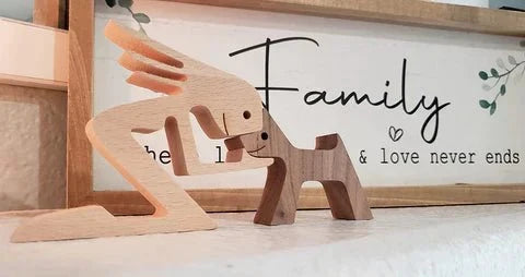Wooden Dog Sculpture
