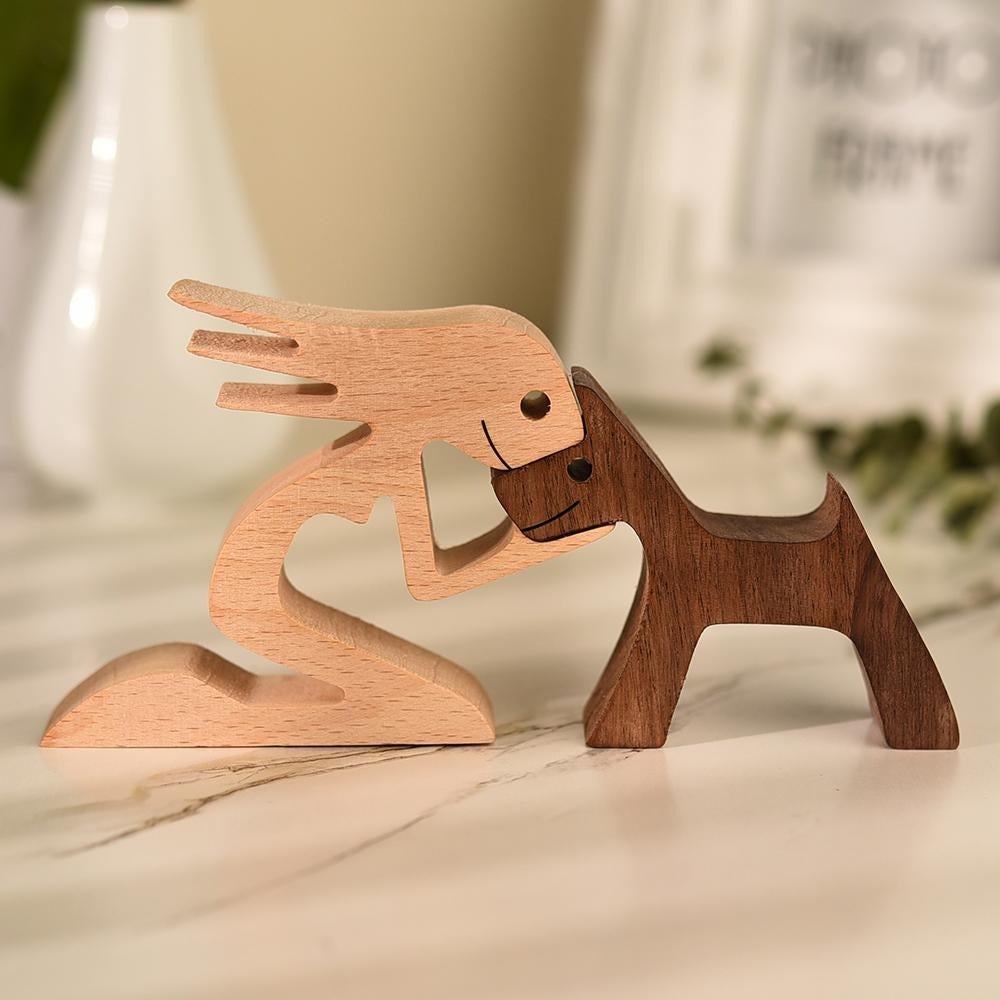 Wooden Dog Sculpture