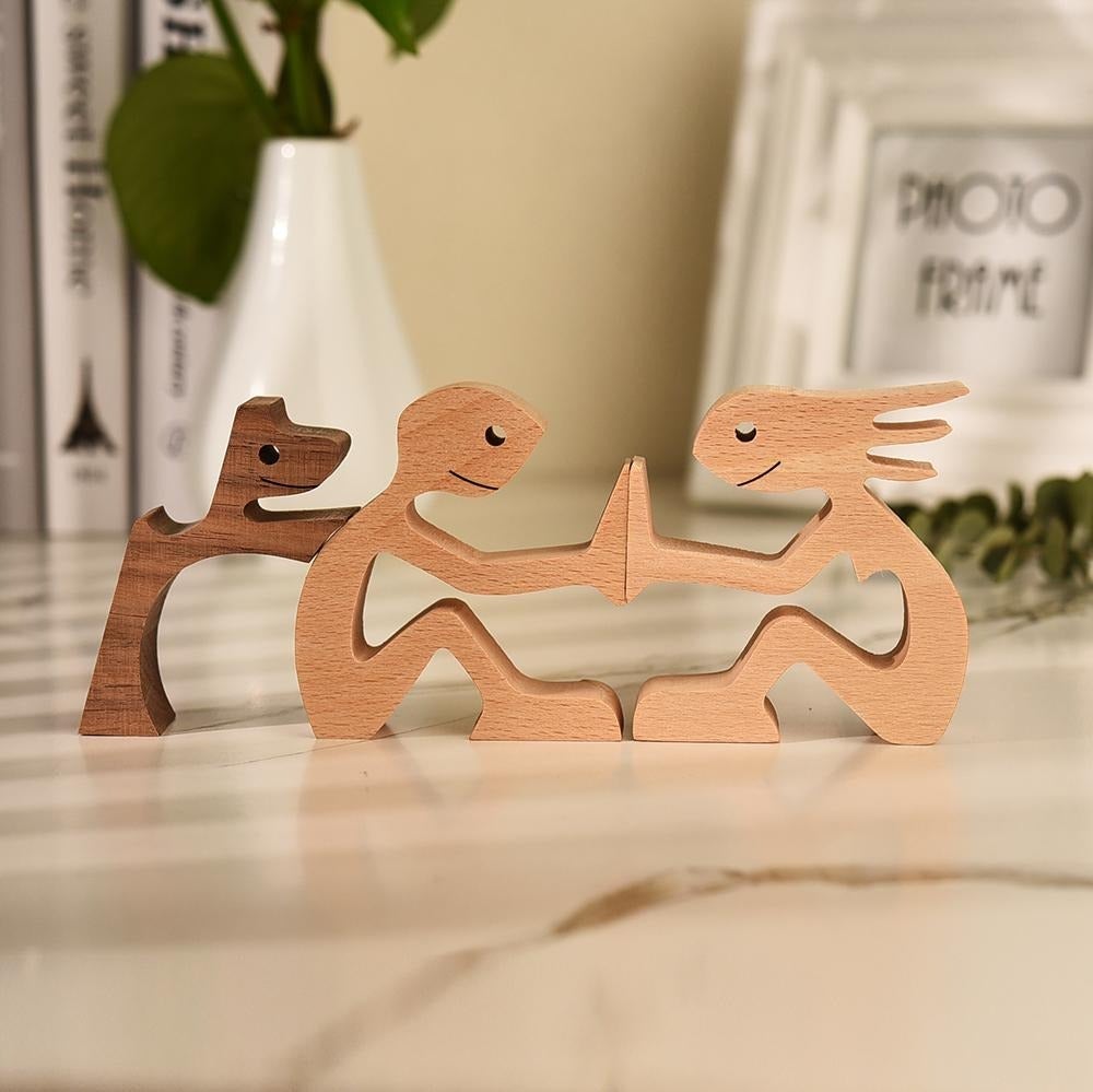 Wooden Dog Sculpture
