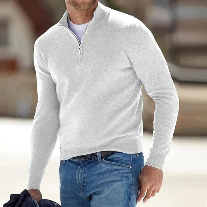 Men's Zip-Neck Casual Jumper