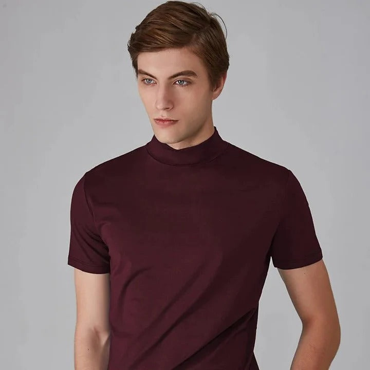 Men's High-Neck Casual T-Shirt