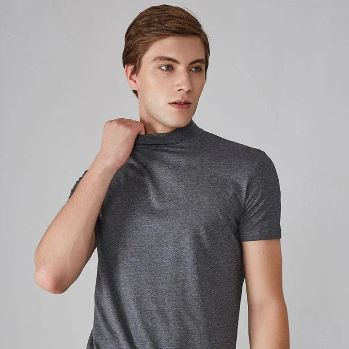 Men's High-Neck Casual T-Shirt