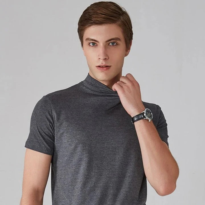 Men's High-Neck Casual T-Shirt