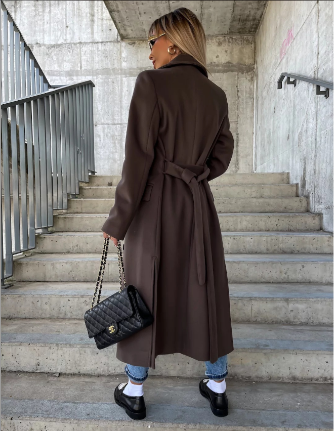 Women's Double-Breasted Long Coat