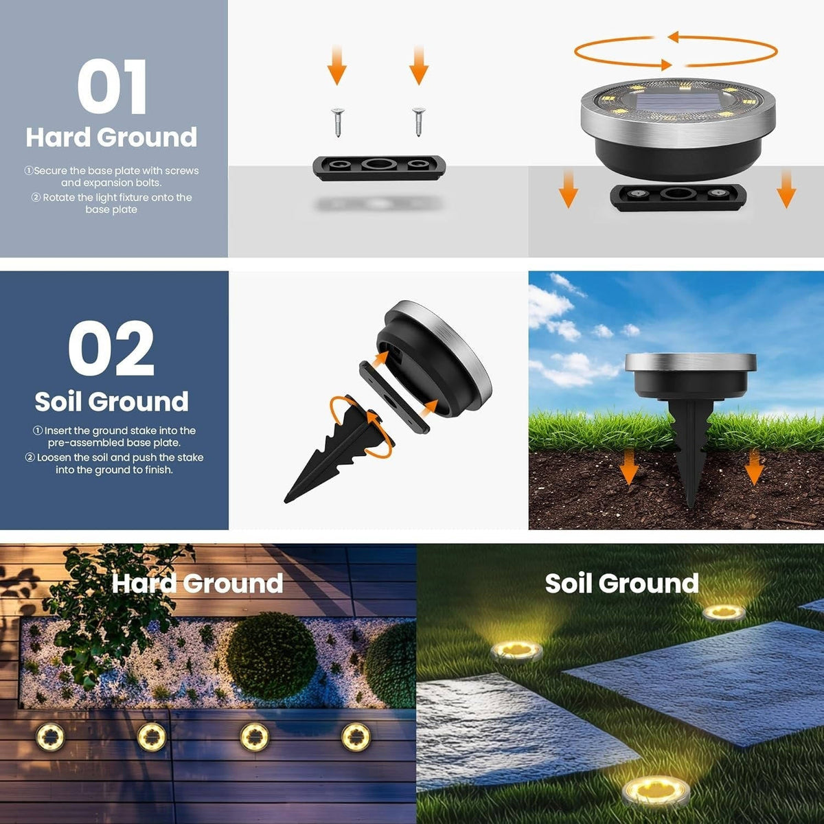 Ten-Pack Solar Ground Lights