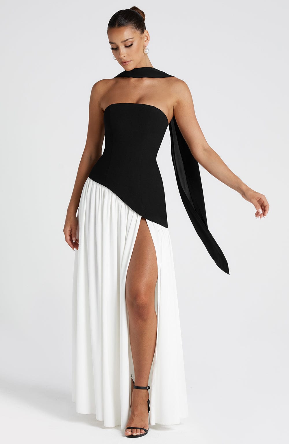 Women's Velour Plunge-Neck Maxi Dress