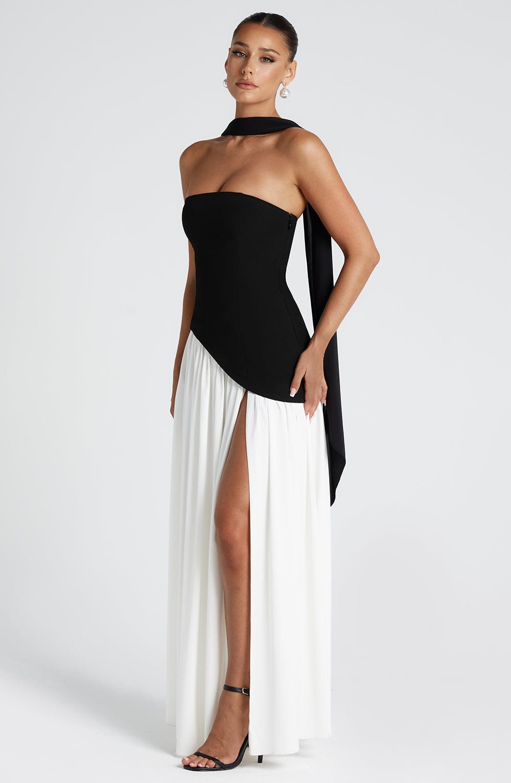 Women's Velour Plunge-Neck Maxi Dress