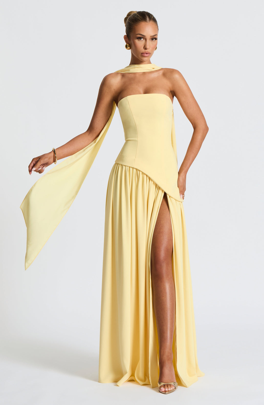 Women's Velour Plunge-Neck Maxi Dress