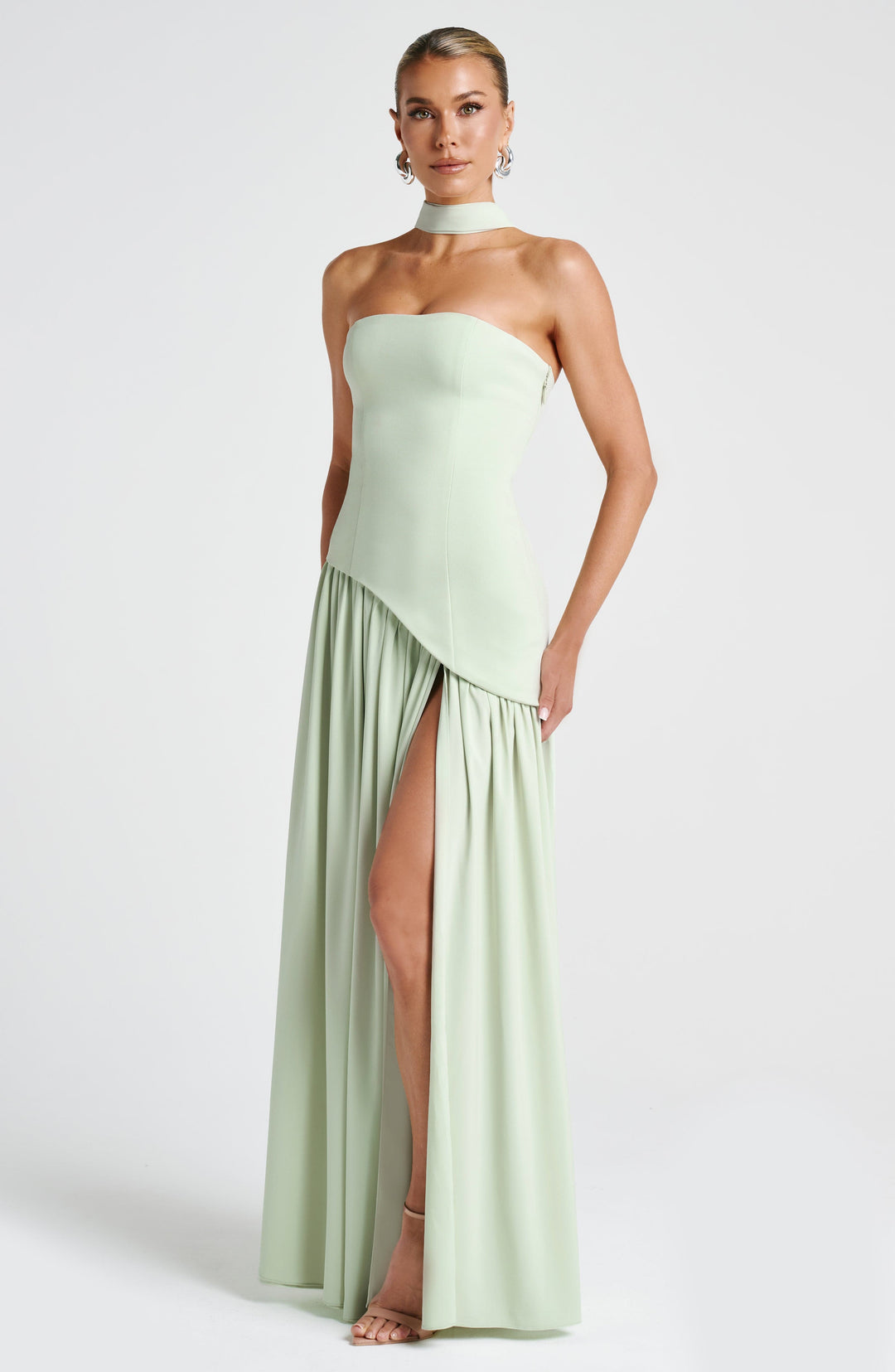Women's Velour Plunge-Neck Maxi Dress