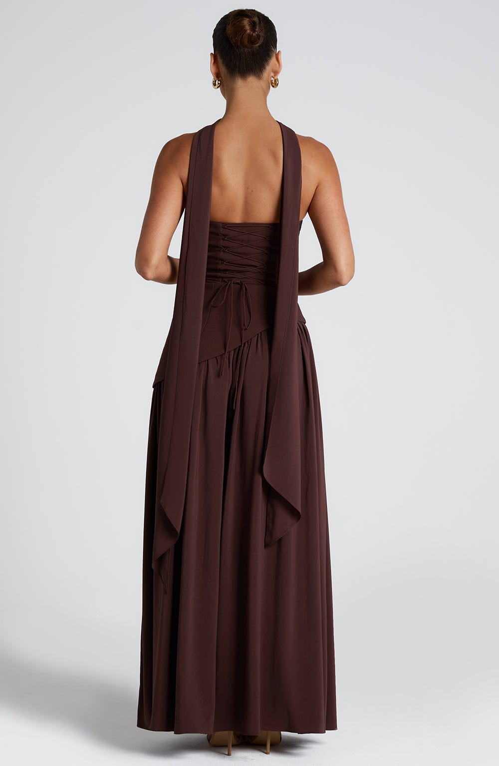 Women's Velour Plunge-Neck Maxi Dress