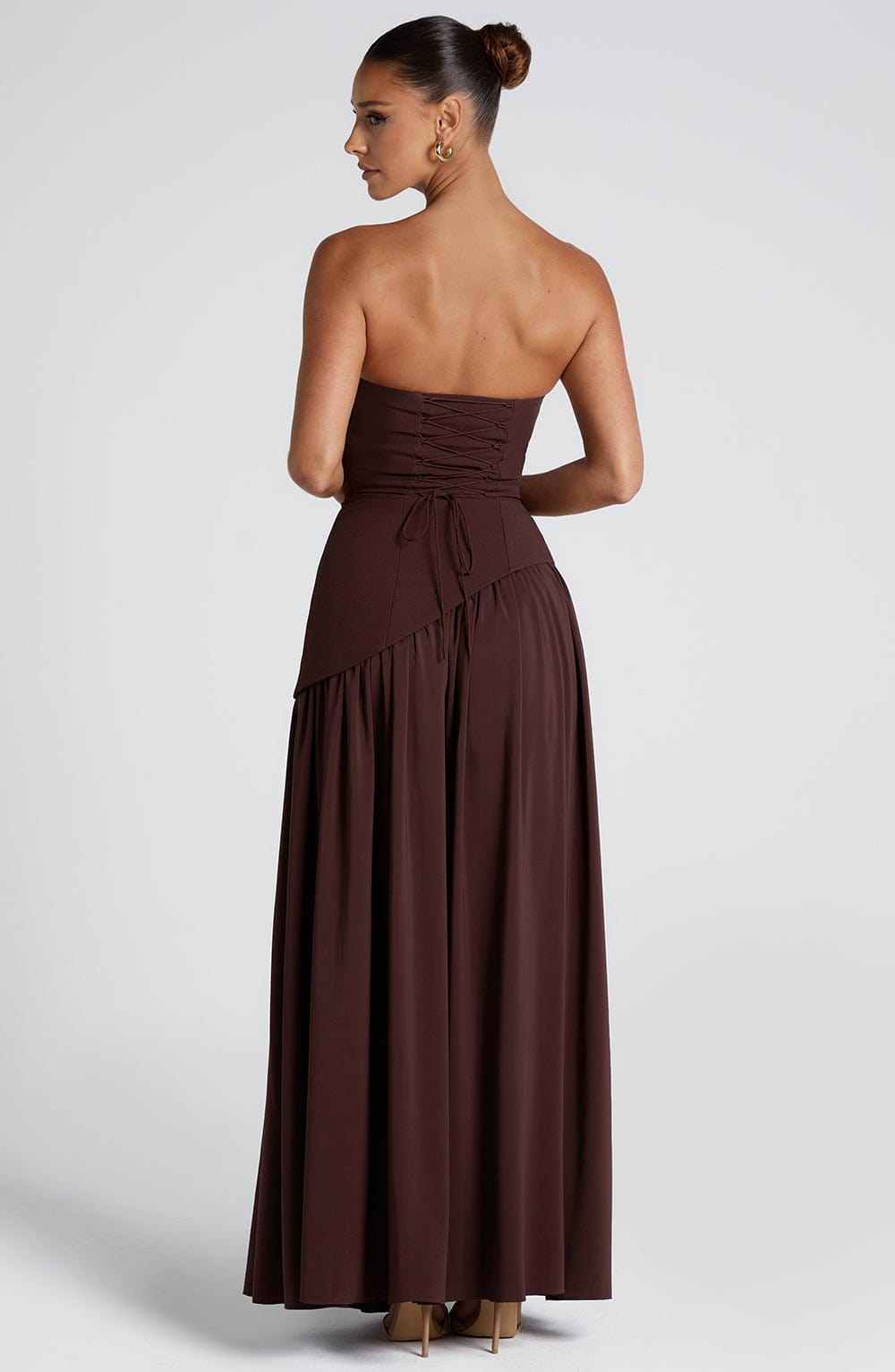 Women's Velour Plunge-Neck Maxi Dress