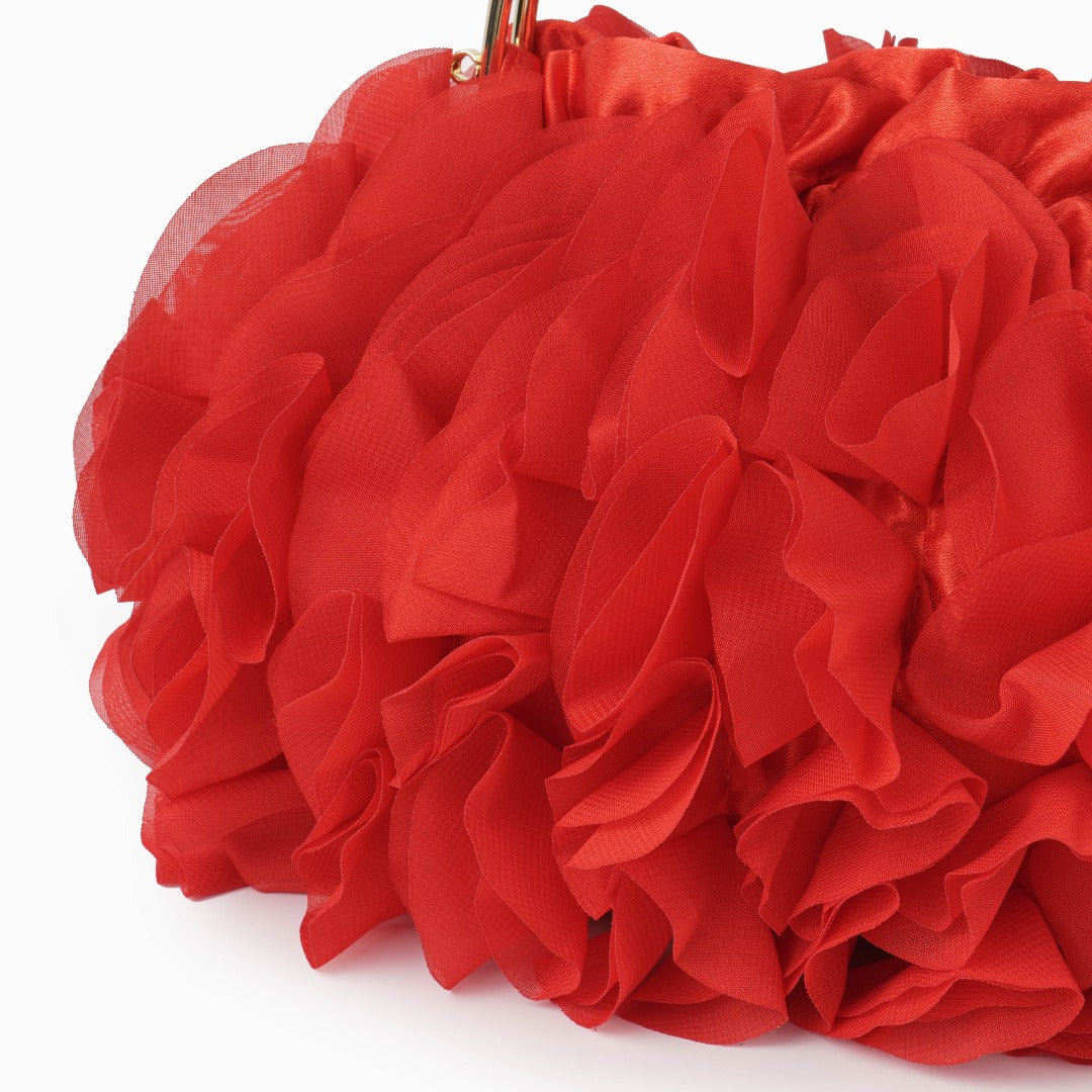 Women's Ruffled Evening Clutch Bag