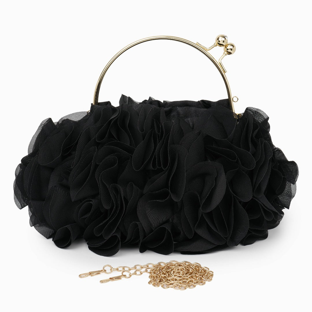 Women's Ruffled Evening Clutch Bag