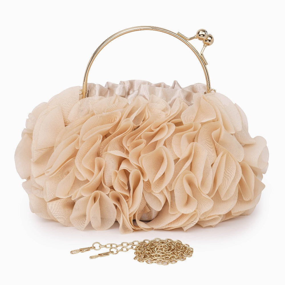 Women's Ruffled Evening Clutch Bag