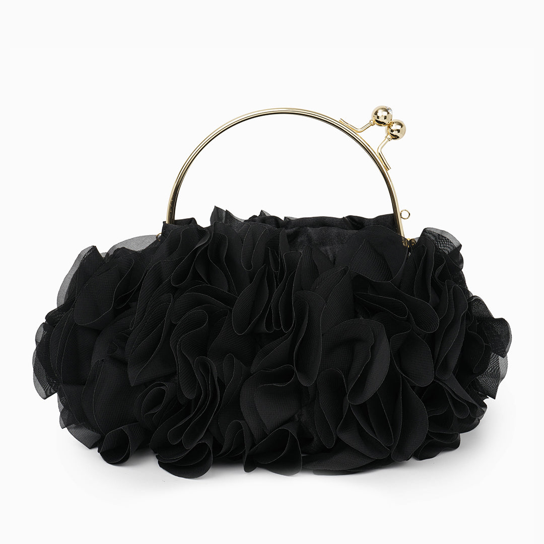 Women's Ruffled Evening Clutch Bag