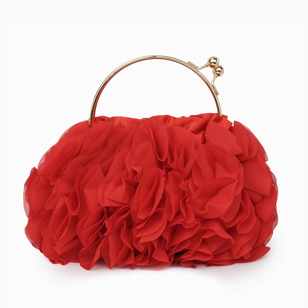 Women's Ruffled Evening Clutch Bag