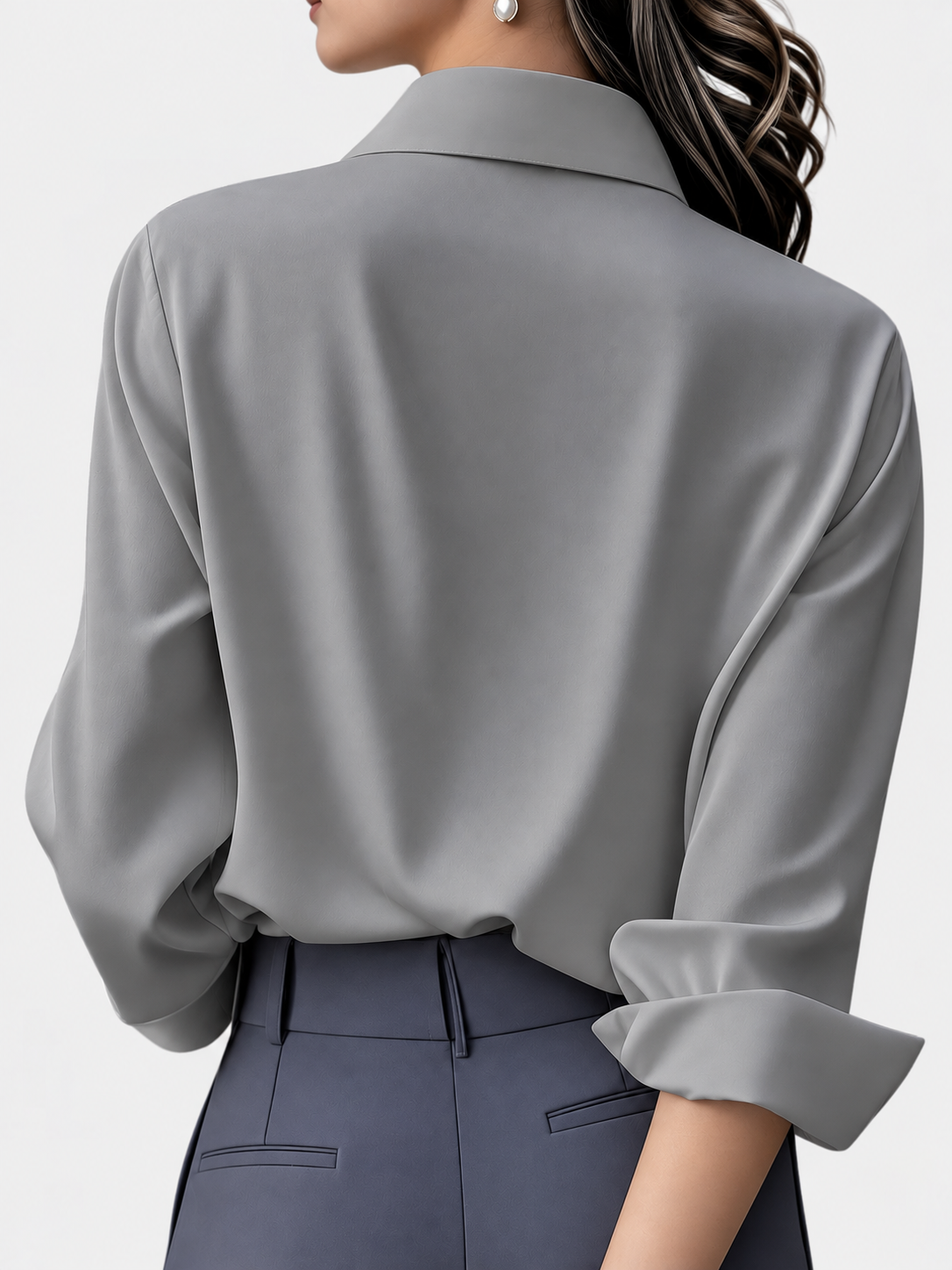 Women's Long Sleeve Button-Front Blouse
