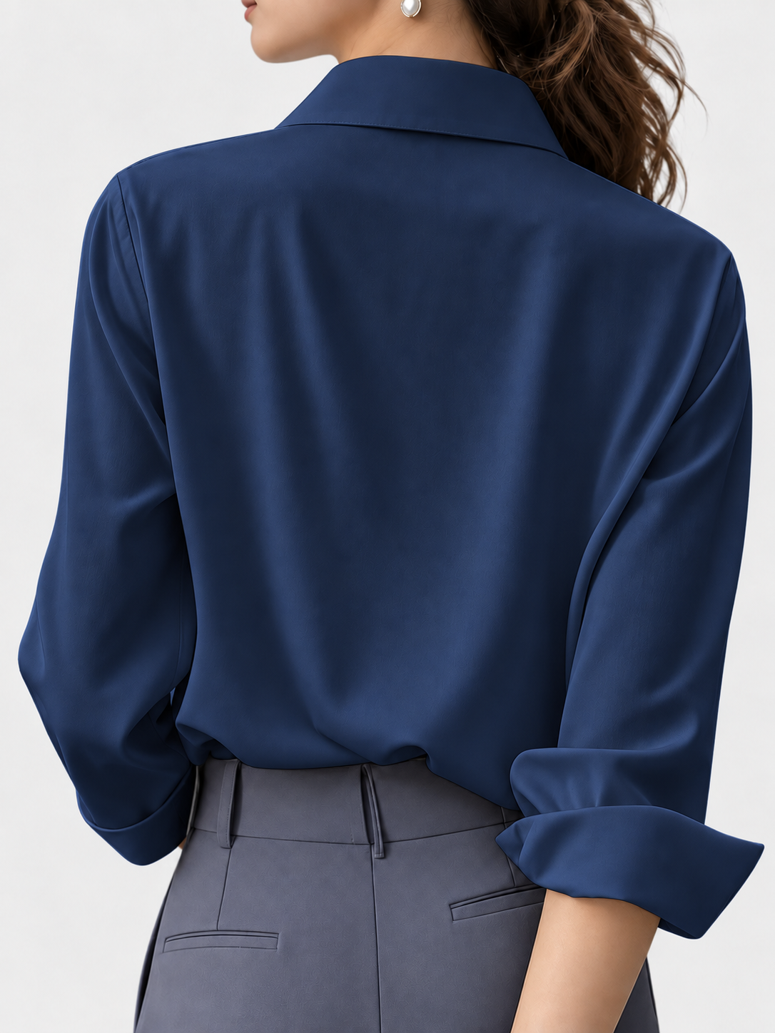 Women's Long Sleeve Button-Front Blouse