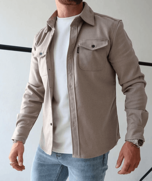 Men's Modern Slim Fit Shirt Jacket – Dual Pocket Shacket