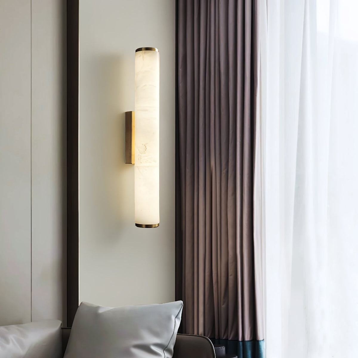Modern Marble-Effect LED Wall Sconce