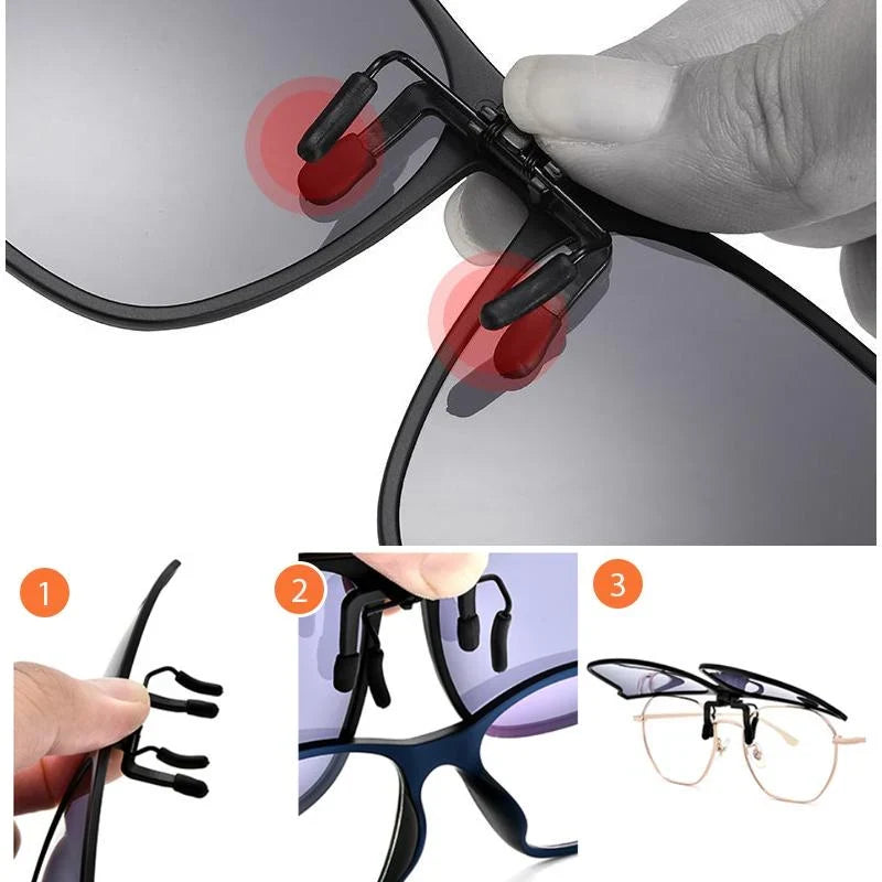 Polarised Clip-On Flip-Up Sunglasses – For Glasses