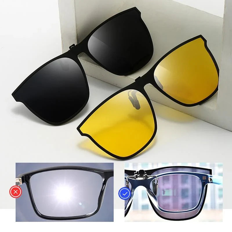Polarised Clip-On Flip-Up Sunglasses – For Glasses