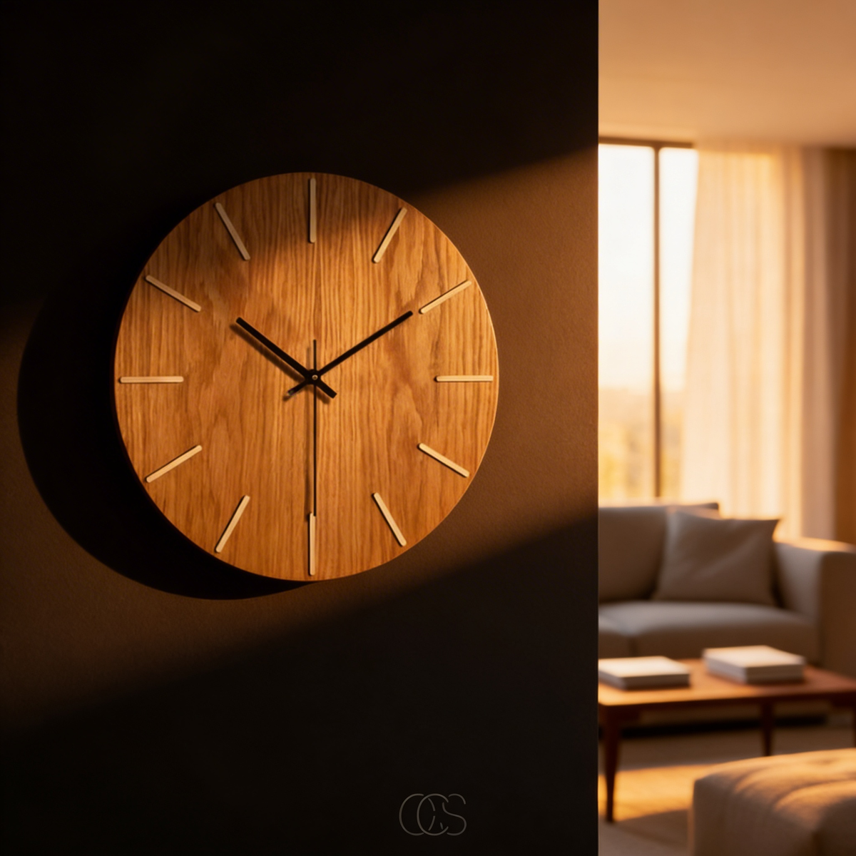 Silent Wood-Grain Wall Clock